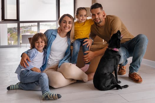 familia con perro